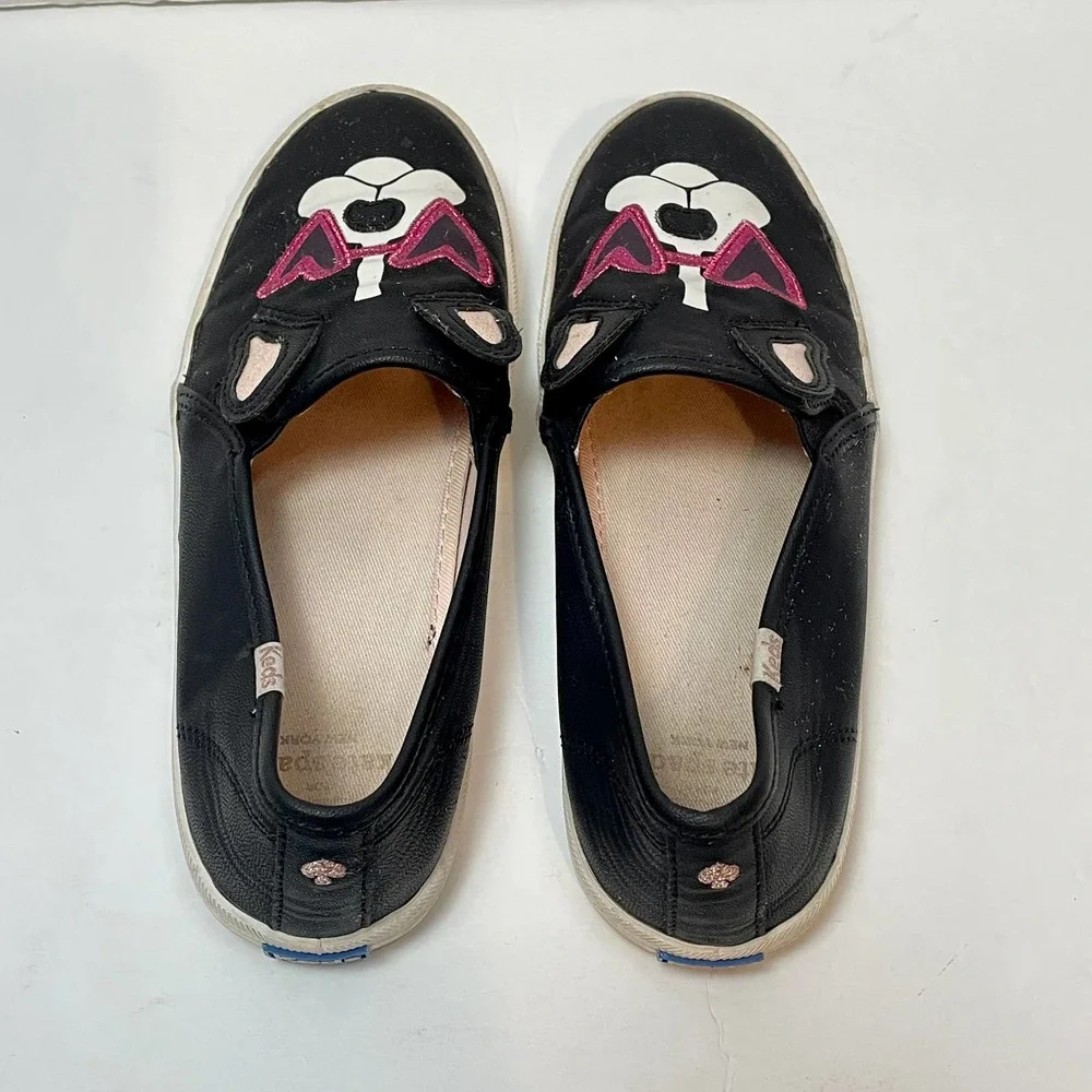 Keds for‎ Kate Spade Shoes Kids 3M Dog Heart Sunglasses Glitter Slip On Casual